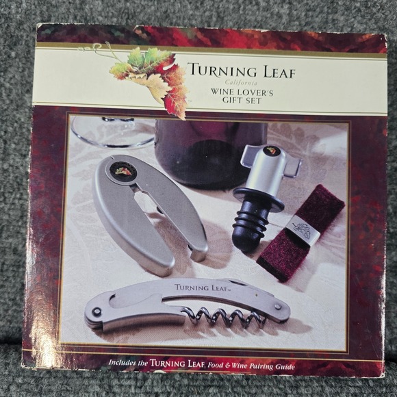 Turning Leaf Other - Turning Leaf California Wine Lover's Gift Set Corkscrew Stopper Foil Cutter Drip